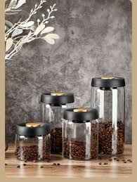 Vacuum Sealed Jug Coffee Beans Glass Airtight Canister Food Grains Candy Keep Fresh Storage Jar Kitchen Accessories